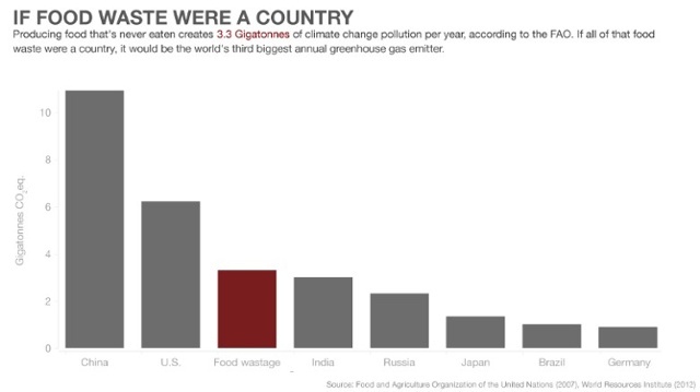 chart showing food waste as the number three emissions generator